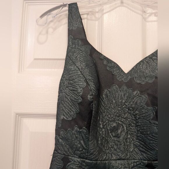 Leifsdottir Anthropologist zip blooms sheath floral green formal mini dress sz 4 - Picture 4 of 10